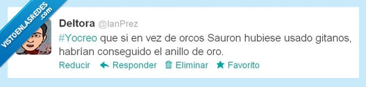 Twitter,el señor de los anillos,oro