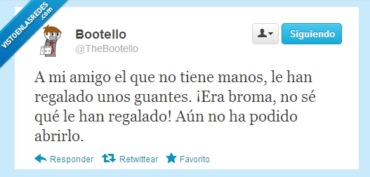 regalo,thebootello,twitter,manco,sin manos