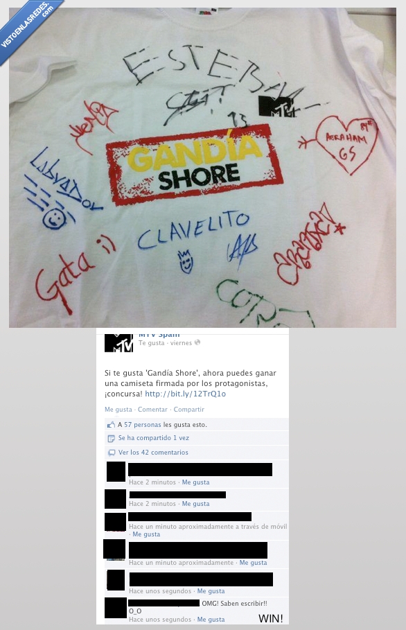 escribir,gandia shore,facebook,saber,saben,firmar,camiseta,concurso