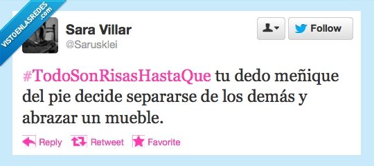 meñique,TodoSonRisasHastaQue,dedo,twitter,mueble