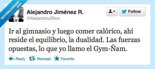 ñam,gym,opuestas,fuerzas,dualidad,equilibrio,calorico,comer,gimnasio