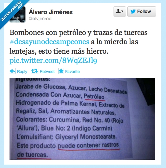 campeones,desayuno,petróleo,hierro,bombones