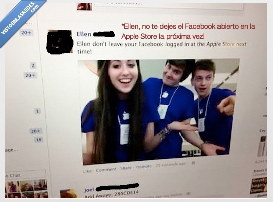 Apple store,facebook,olvido