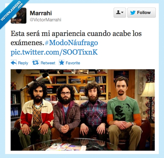 examenes,tbbt,the big bang theory,barba,náufrago