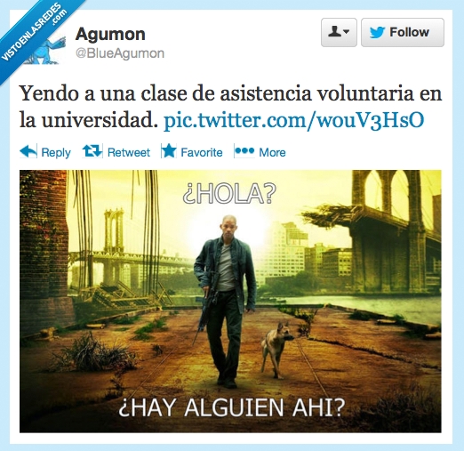 vacio,nadie,mundo,solo,will smith,soy leyenda,universidad,voluntaria,asistencia,clase