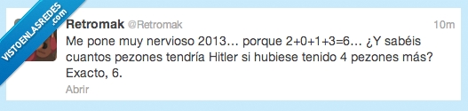 tweet,hitler,pezones,6,2013,suma,nazi