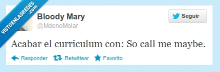 Currículum,Call me maybe,Carly Rae Jepsen