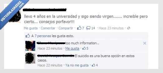 virgen,facebook,troll,trolleada,suicidio,buena,opcion,universidad