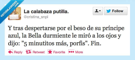 twitter,tuiter,calabaza,fin,minutos,despierta,azul,príncipe,durmiente,bella