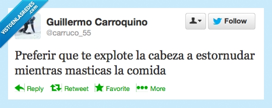 Estornudo,Explotar,Cabeza,Comer,estornudar,explote,mastica,comida