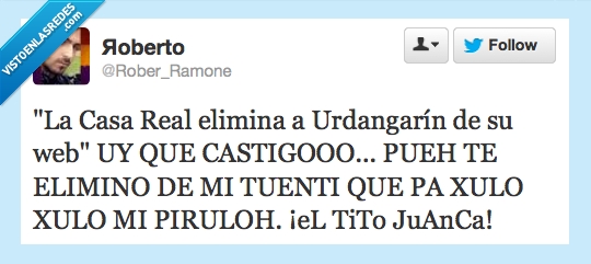 web,Monarquía,Urdangarín,Casa Real,Rey,Tuenti,Tito Juanca,elimina