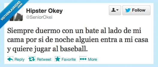 quiere,noche,cama,lado,por si acaso,baseball,dormir,Bate,jugar