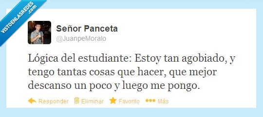 agobiado,estudiante,logida,examen,cosas,tantas,hacer,mejor,descanso,luego,procrastinacion