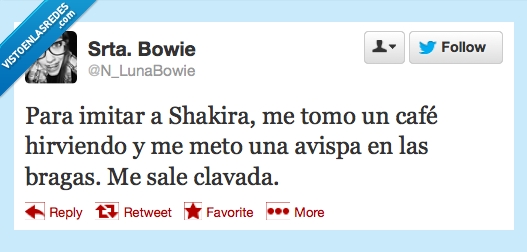 shakira,imitar,café,avispa,bragas