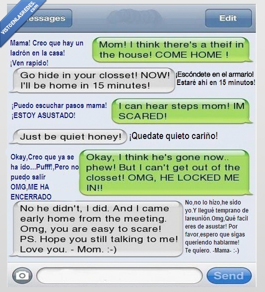 madre,encerrar,armario,ladron,miedo,broma,troll,whatsapp