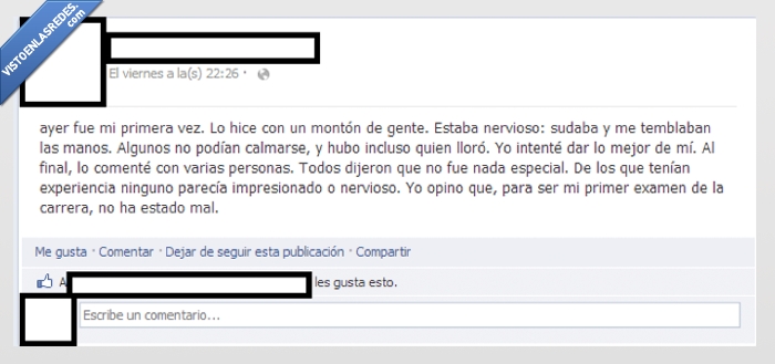 universidad,facultad,carrera,virginidad,examen,primera vez,facebook