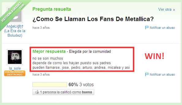 Metallica,troll,yahoo respuestas,metal,fans,musica,lol,trolol