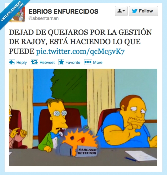 el tipo de la tienda de tebeos,frink,simpsons,detector,explotar,gestión,crisis,España,Rajoy,sarcasmo