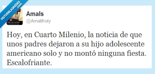 escalofirante,Cuarto Milenio,caso,chico,americano,solo en casa,padres,fiesta