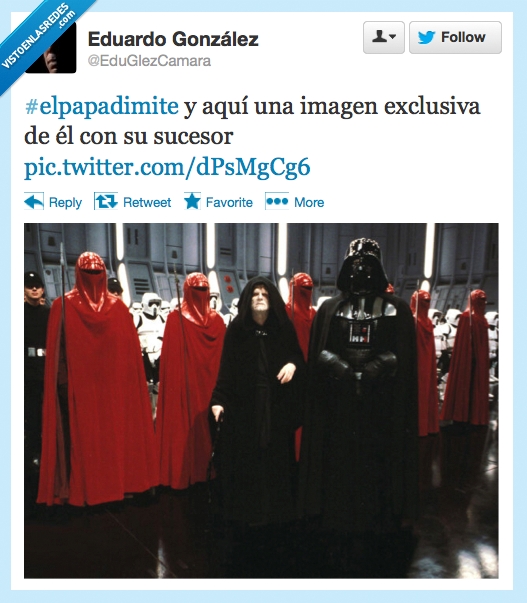 papa,dimite,darth vader,emperador,sucesor,star wars,vaticano