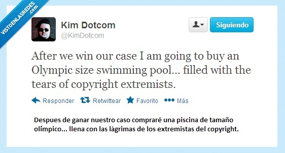 extremista,lagrima,piscina,pool,swimming,fuck yea,copyright,Kim Dotcom