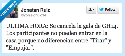gran hermano,no lo veais,esta gente no es muy lista,subnormales,tirar,empujar,caca,GH14