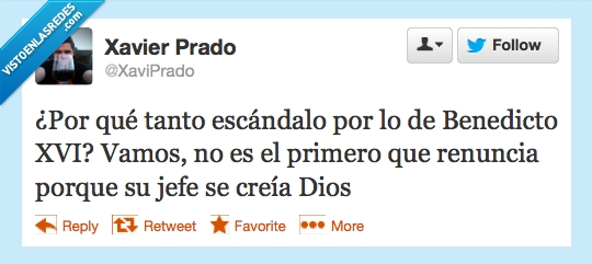 creer,cree,jefe,twitter,renuncia,escándalo,Dios,Benedicto XVI,creía