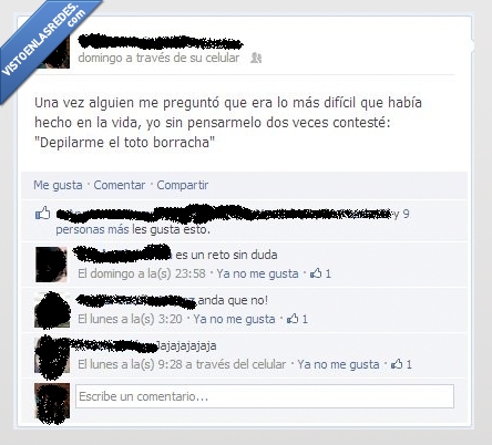 dificil,vida,borracha,humor,depilar,toto borracha