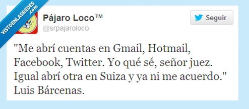 Barcenas,Twitter,Facebook,Hotmail,Gmail