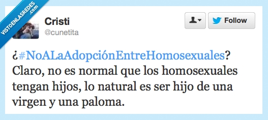 paloma,virgen,natural,hijo,homosexual,adopcion