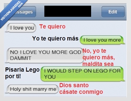 Lego,casate conmigo,te quiero,amor,pisar,whatsapp