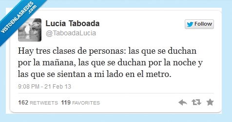 clase,persona,ducha,mañana,tarde,noche,metro