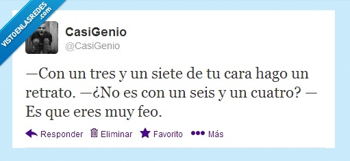 Twitter,CasiGenio,tres,siete,cara,retrato,feo