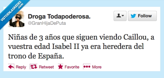 heredera,isabel ii,caillou,juventud