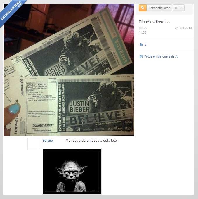 Yoda,Justin,Fail,bieber,foto,entrada,oreja