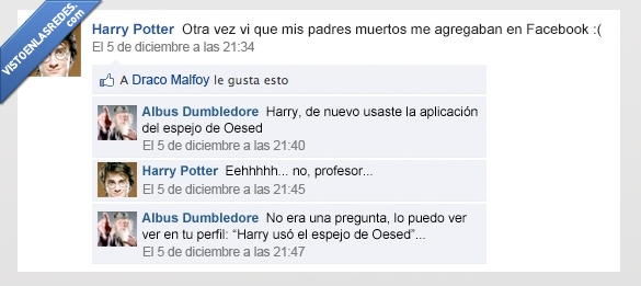 harry potter,facebook,aplicacion,padres,espejo,oesed,dumbledore