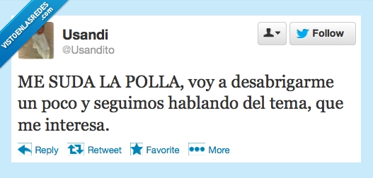 sudar,calor,tema,interesa,quitar,abrillo,desabrigar,oir