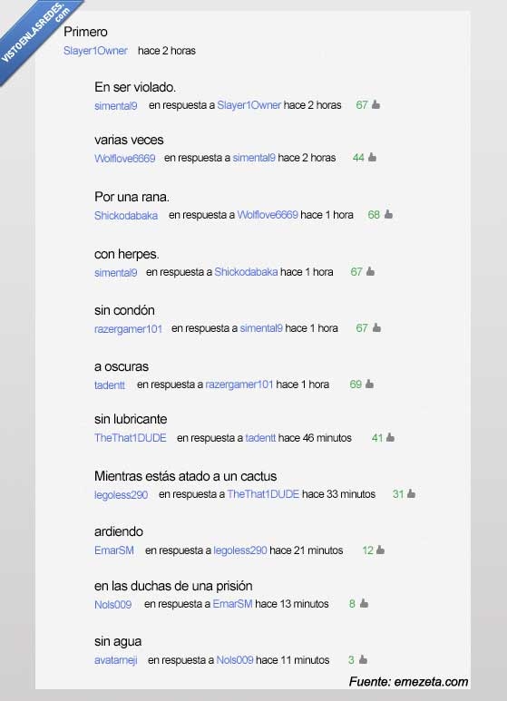 primero,cadena,insultos,sarcasmo,pesados,cactus,ducha,youtube