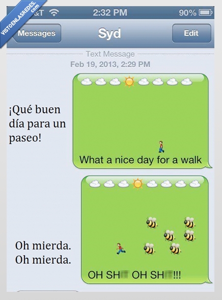 emoticones,mensajes,mierda,lindo día,abejas,caminar,Hombre,S18