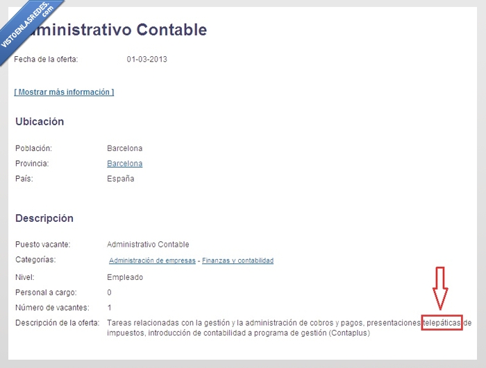 administrativo,telepático,super oferta laboral,infojobs,contable