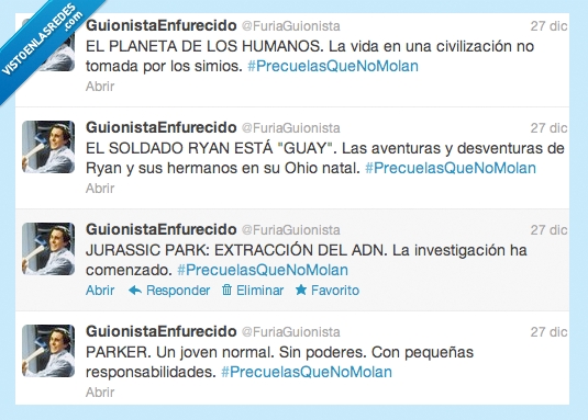 precuelas,mola,aburrida,ryan,jurassic,investigacion,spiderman