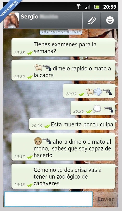 mono,whatsapp,movil,zoologico,cadaver,animal,muerto,disparo,pistola,matar