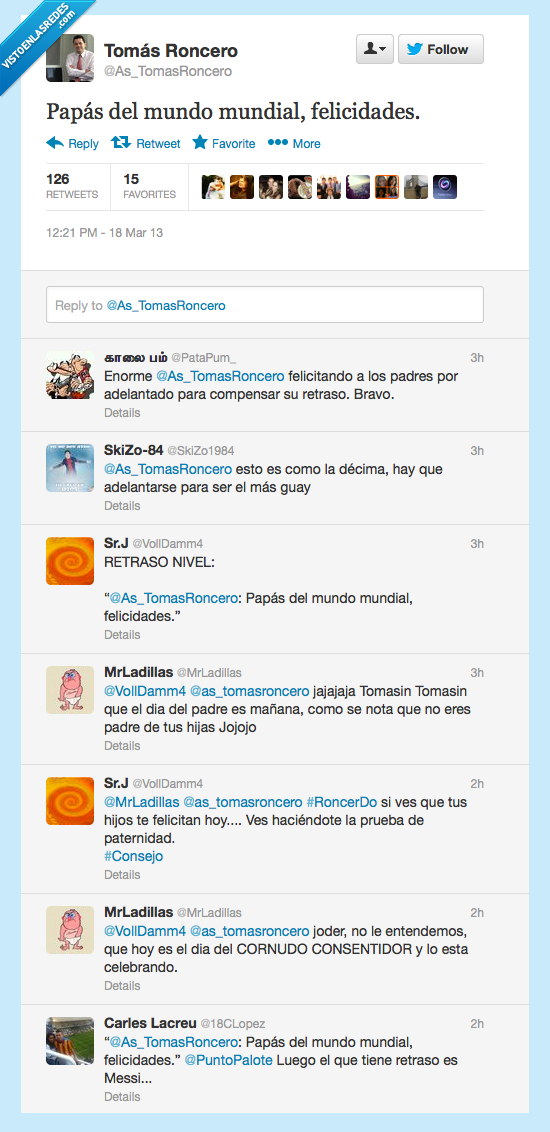 retraso,dia del padre,tomas roncero,fail