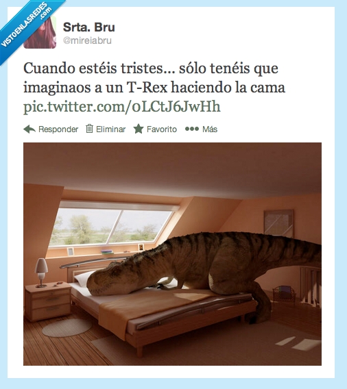 t-rex,dinosaurio,cama,gracioso,twitter,mireiabru,pena,lástima
