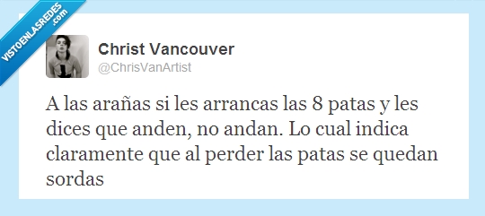 araña,sorda,patas,ocho,arrancar,andar