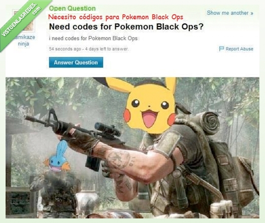 cheto,pikachu,codigo,black ops,call of duty,pokemon