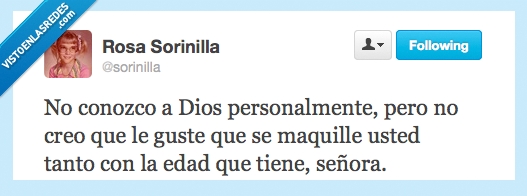 conozco,dios,personalmente,maquillaje,señora,edad,vieja