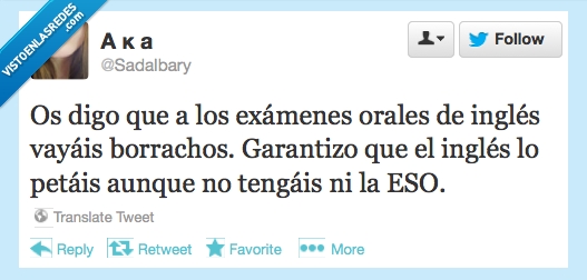 oral,examen,beber,borracho,inglés,ESO