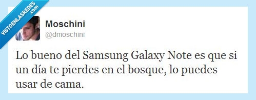 bueno,samsung,galaxy,note,bosque,cama,humor,twitter,dmoschini