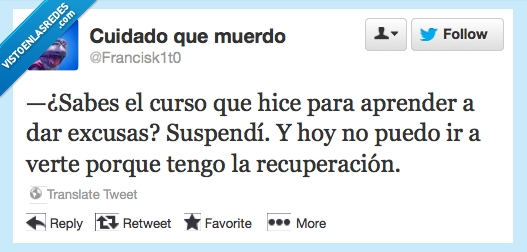 suspender,excusas,recuperación,curso